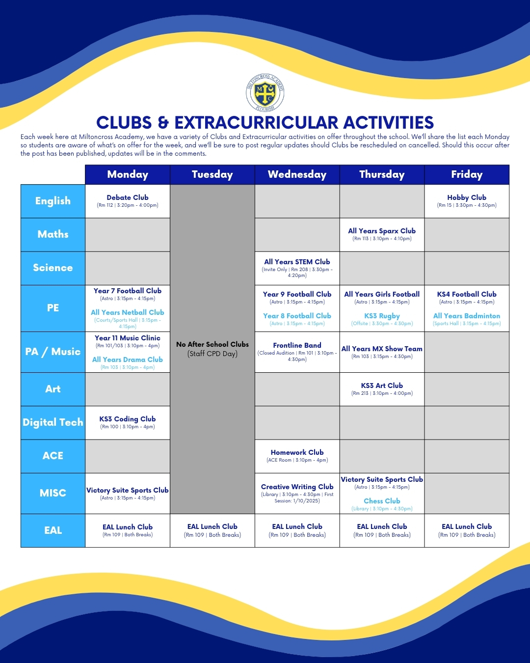 2025 2026 Clubs & Extracurricular Activities 24 Nov 2025